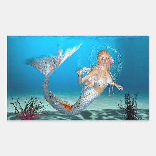 Sticker Rectangulaire Belle Sirène (Devant)