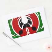 Sticker Rectangulaire Belle Tapisserie kenyane : Drapeau kényan Papillon (Enveloppe)