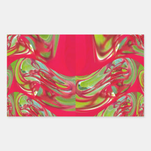 Sticker Rectangulaire Belle texture rouge et verte Couleur Art Abstrait
