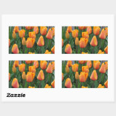 Sticker Rectangulaire Belle tulipe orange (Feuille)