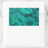 Sticker Rectangulaire Belles fleurs turquoises roses turquoises (Sac)