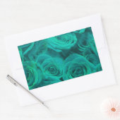 Sticker Rectangulaire Belles fleurs turquoises roses turquoises (Enveloppe)