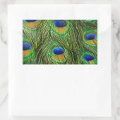 Sticker Rectangulaire Belles plumes de paon (Sac)