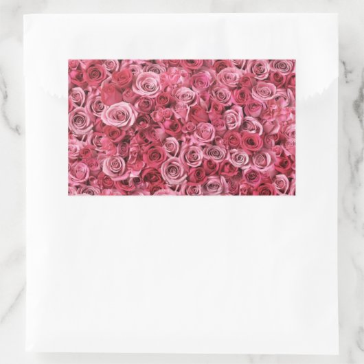Sticker Rectangulaire Belles roses roses roses (Sac)