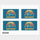 Sticker Rectangulaire Ben Nevis Retro Turquoise (Feuille)