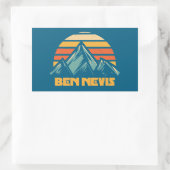 Sticker Rectangulaire Ben Nevis Retro Turquoise (Sac)