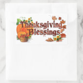 Sticker Rectangulaire Bénédiction de Thanksgiving (Sac)