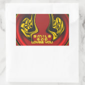 Sticker Rectangulaire Bénédiction d'en haut : L'Amour de Dieu Salutation (Sac)