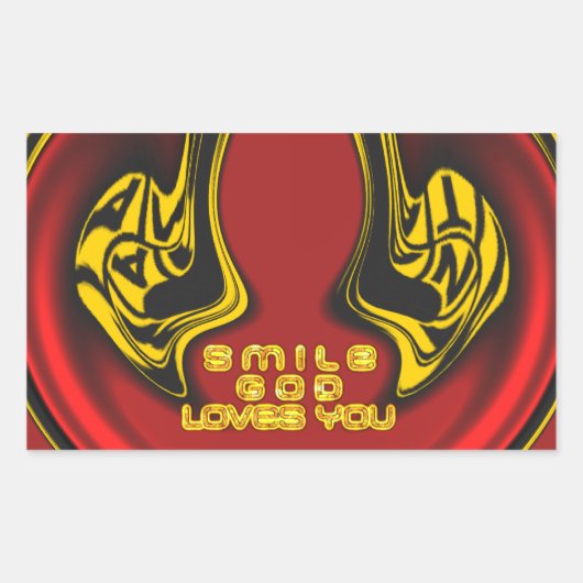 Sticker Rectangulaire Bénédiction d'en haut : L'Amour de Dieu Salutation (Devant)