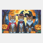 Sticker Rectangulaire Bengal Chats Citrouille Halloween drôle (Devant)