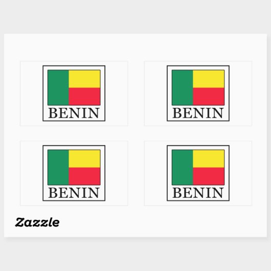 Sticker Rectangulaire Bénin (Feuille)
