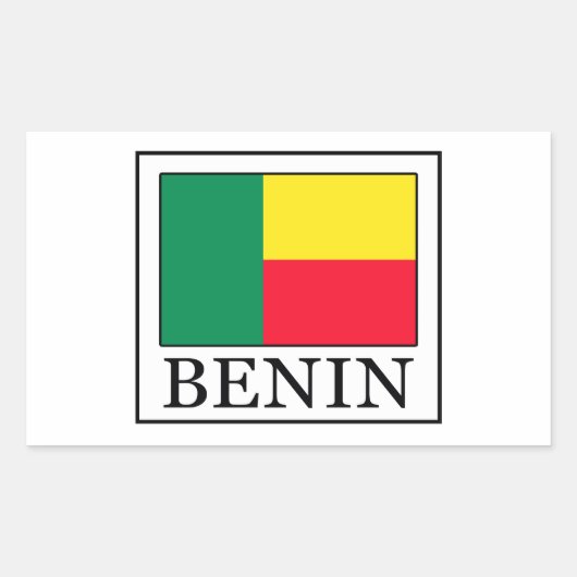 Sticker Rectangulaire Bénin (Devant)