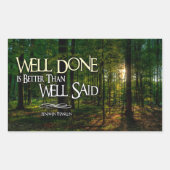 Sticker Rectangulaire Benjamin Franklin Citation Inspirationnelle "Bien  (Devant)