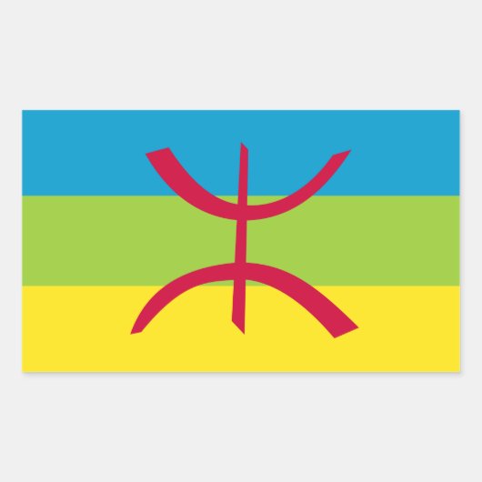 Sticker Rectangulaire Berber Kabyle Berbers Amazigh Flag ⴰⴾⴻⵏⵢⴰⵍ ⴰⵎⴰⵣⵉⵗ (Devant)