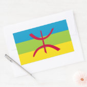 Sticker Rectangulaire Berber Kabyle Berbers Amazigh Flag ⴰⴾⴻⵏⵢⴰⵍ ⴰⵎⴰⵣⵉⵗ (Enveloppe)