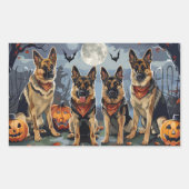 Sticker Rectangulaire Berger allemand Halloween Éffrayant (Devant)