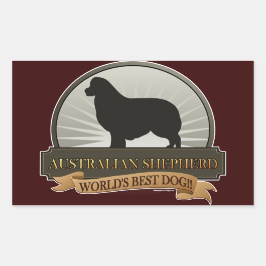 Sticker Rectangulaire Berger australien (Devant)