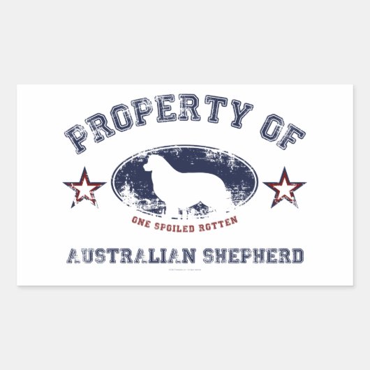 Sticker Rectangulaire Berger australien (Devant)