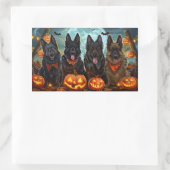 Sticker Rectangulaire Berger belge Halloween Éffrayant (Sac)