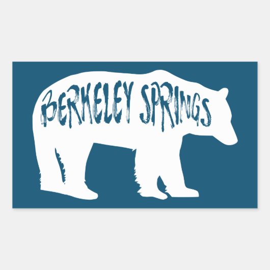 Sticker Rectangulaire Berkeley Springs Ours de Virginie-Occidentale (Devant)