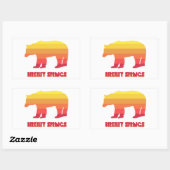 Sticker Rectangulaire Berkeley Springs West Virginia Rainbow Bear (Feuille)