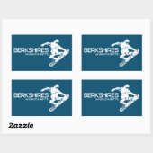 Sticker Rectangulaire Berkshires Massachusetts Snowboarder (Feuille)