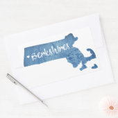 Sticker Rectangulaire Berkshires Massachusetts Wood Grain (Enveloppe)