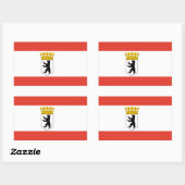 Sticker rectangulaire Berlin Drapeau (Feuille)