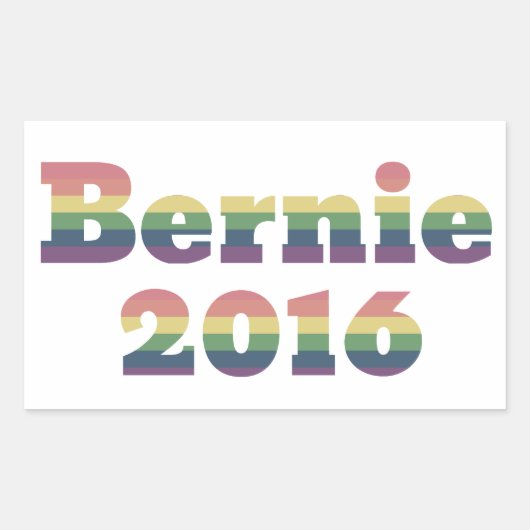 Sticker Rectangulaire Bernie Sanders pour le président 2016 (Devant)