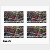 Sticker Rectangulaire Berries et brindilles; personnalisables (Feuille)
