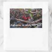 Sticker Rectangulaire Berries et brindilles; personnalisables (Sac)