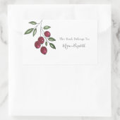 Sticker Rectangulaire Berries rouges Bourgogne dessinées à la main (Sac)