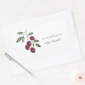 Sticker Rectangulaire Berries rouges Bourgogne dessinées à la main (Enveloppe)