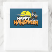 Sticker Rectangulaire Bert et Ernie | Bonne Halloween (Sac)