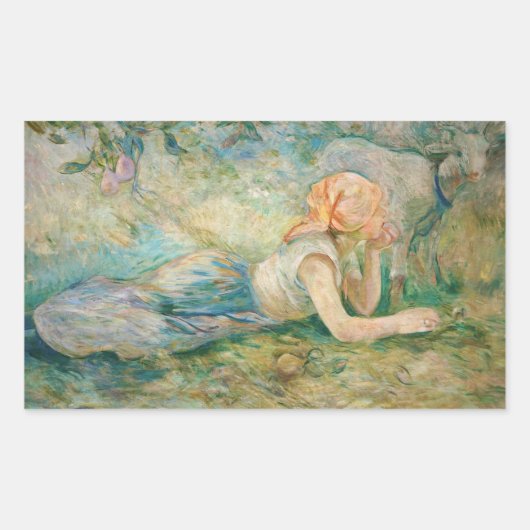 Sticker Rectangulaire Berthe Morisot - Berger au repos (Devant)