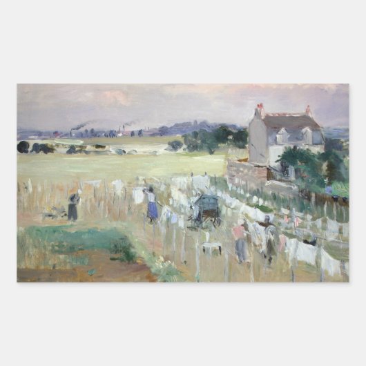 Sticker Rectangulaire Berthe Morisot - Hanging the Laundry out to Dry (Devant)