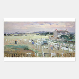 Sticker Rectangulaire Berthe Morisot - traînant la blanchisserie pour