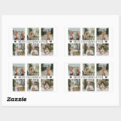 Sticker Rectangulaire Best Grandma Ever Photo Collage – Gift with Hearts (Feuille)