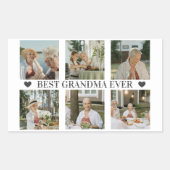 Sticker Rectangulaire Best Grandma Ever Photo Collage – Gift with Hearts (Devant)
