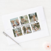Sticker Rectangulaire Best Grandma Ever Photo Collage – Gift with Hearts (Enveloppe)
