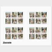 Sticker Rectangulaire Best Grandma Ever Photo Collage – Gift with Hearts (Feuille)