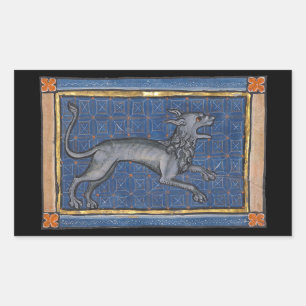 Sticker Rectangulaire Bestiaire médiéval Hyena c. 1270