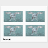 Sticker Rectangulaire Béton bleu-gris (Feuille)