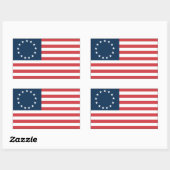 Sticker Rectangulaire Betsy Ross (Feuille)