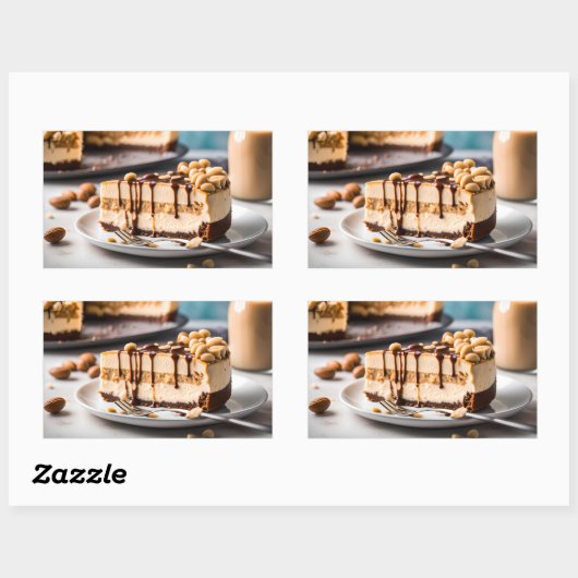 Sticker Rectangulaire Beurre d'arachide Cheesecake (Feuille)