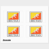Sticker Rectangulaire Bhoutan (Feuille)