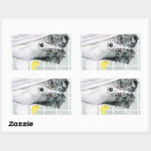 Sticker Rectangulaire Bi Bleu Shelter Bain (Feuille)