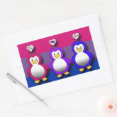 Sticker Rectangulaire Bi Love Bi Pride Cute pingouins (Enveloppe)