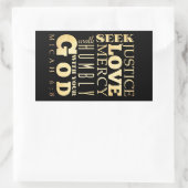 Sticker Rectangulaire Bible biblique chrétienne Verse - Micah 6:8 (Sac)