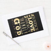 Sticker Rectangulaire Bible biblique chrétienne Verse - Micah 6:8 (Enveloppe)